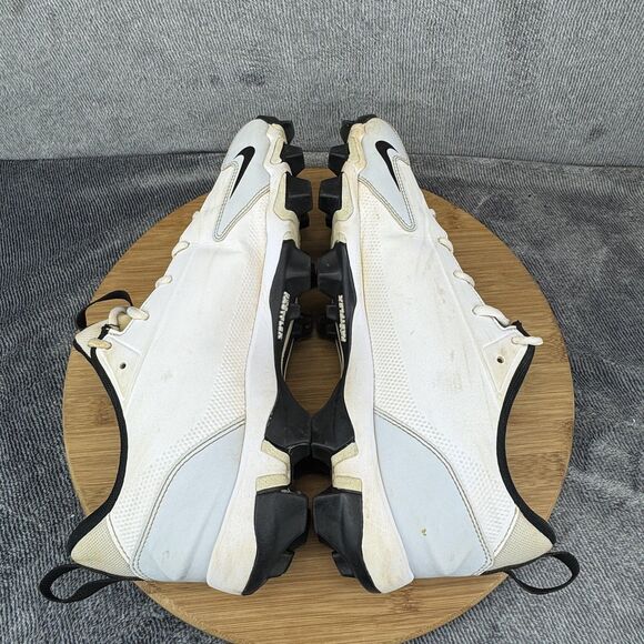 Nike Force Trout Baseball Cleats Shoes Mens 9 White Black Fastflex FB9728-100 - Picture 6 of 10